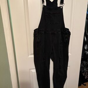 Torrid crop Black Denim Overalls 18